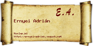 Ernyei Adrián névjegykártya